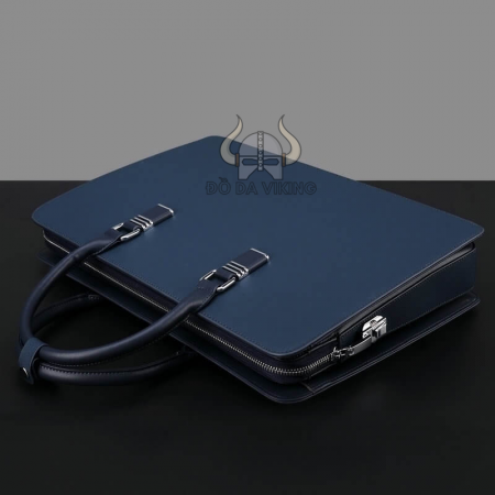 Siêu phẩm cặp xách laptop/ công sở da bò xanh navy - CT12