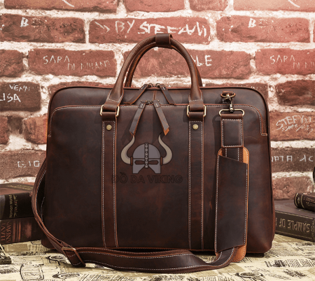 Cặp xách công sở da bò mịn (đựng vừa laptop 15,6 inch) - CT08