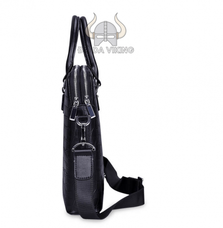 Cặp xách laptop da bò vân kẻ trám - CT21