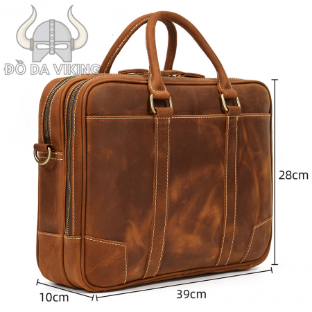 Cặp xách laptop bằng da ngựa - CT03