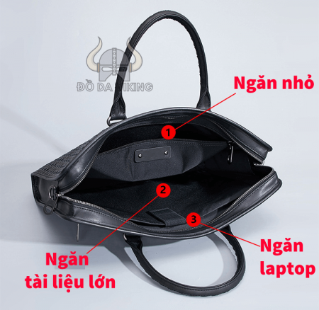 Cặp xách da bò vân mây caro xịn sò - CT13