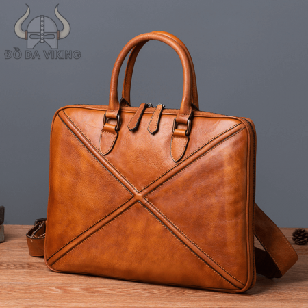 Cặp da bò công sở gân chéo hiện đại - CT05