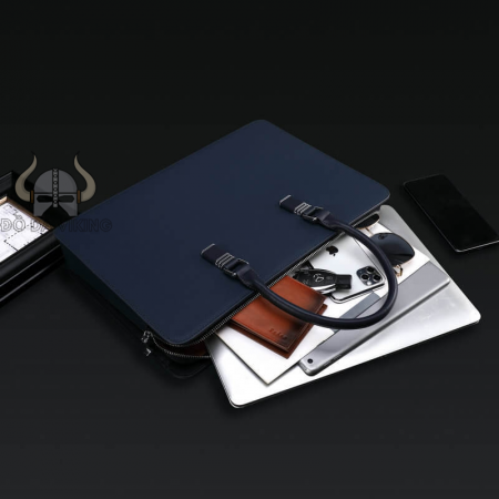 Siêu phẩm cặp xách laptop/ công sở da bò xanh navy - CT12